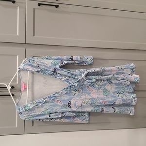 Woman's Lily Pultizer romper 3/4 length sleeve